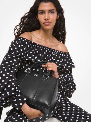 Cindi Medium Calf Leather Bowling Satchel