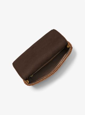 Carole Hand-Woven Leather Foldover Clutch