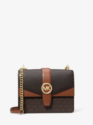 Greenwich Small Color-Block Signature Logo Crossbody Bag