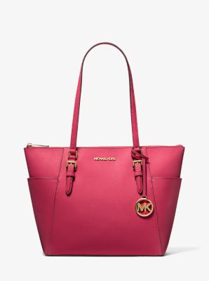 Charlotte Large Saffiano Leather Top-Zip Tote Bag