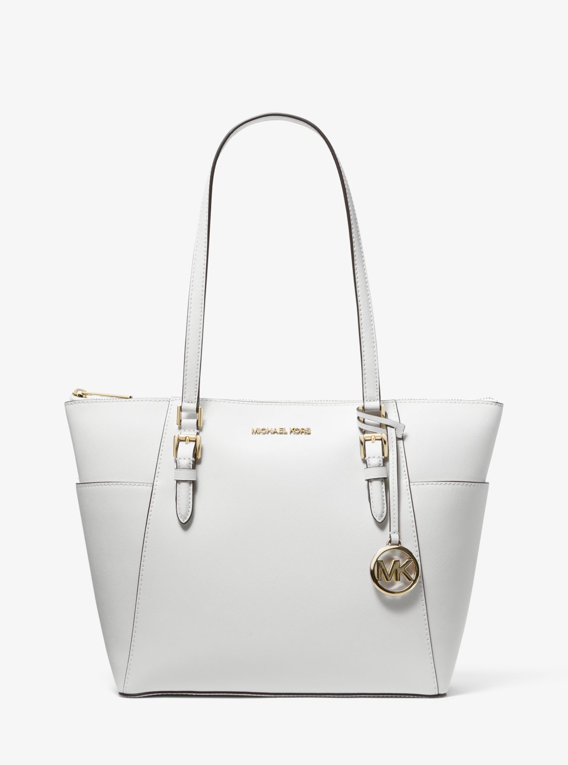 Charlotte Large Saffiano Leather Top-Zip Tote Bag