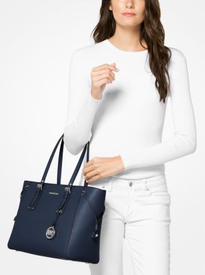 Voyager Medium Crossgrain Leather Tote Bag