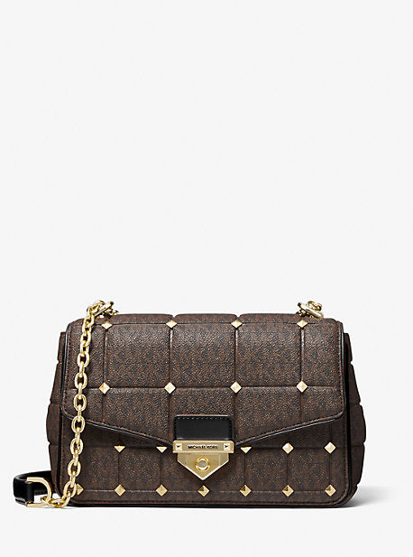 Michael Kors Soho large studded quilted shoulder bag online