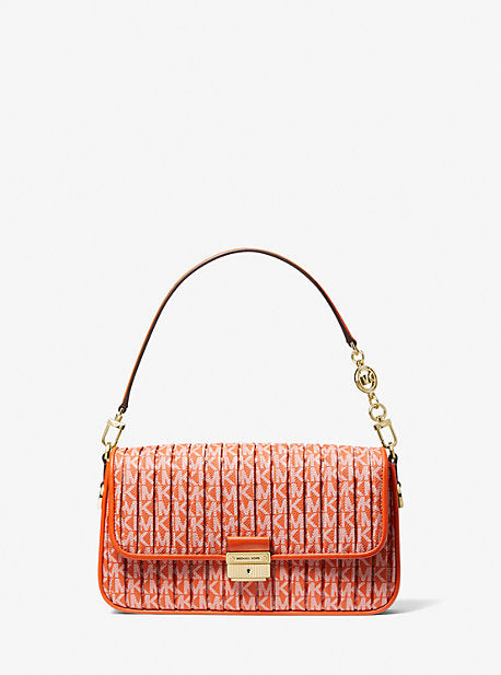 Bradshaw Small Pleated Logo Convertible Shoulder Bag – Michael 