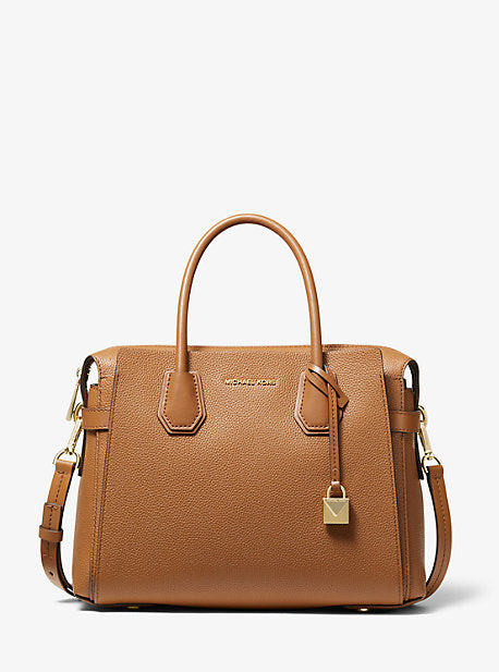 Michael kors mercer medium logo belted satchel best sale