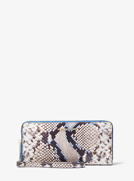 Jet set travel large python embossed leather wristlet Clearance