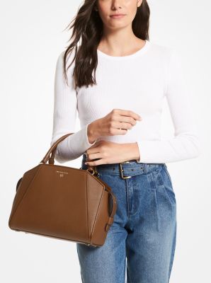 Cleo Medium Saffiano Leather Satchel