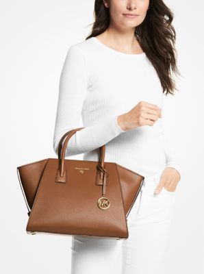 Avril Large Leather Top-Zip Satchel