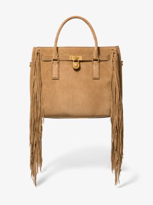 Hamilton Moderne Large Fringed Suede Satchel