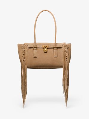 Hamilton Moderne Small Fringed Suede Satchel