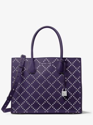 Mercer Grommeted Pebbled Leather Tote Bag