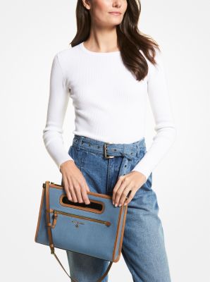 Jane Large Cotton Canvas Clutch