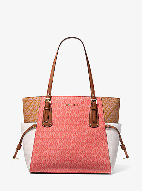 Voyager Small Color-Block Logo Tote Bag