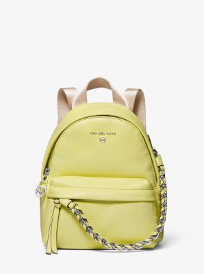 Michael Kors Vic store Large Pebble Leather Backpack in Yellow