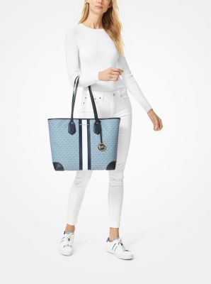 Eva Large Logo Stripe Tote Bag