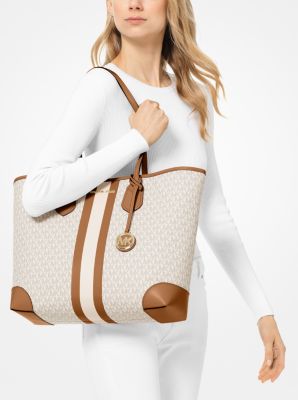 Eva Large Logo Stripe Tote Bag