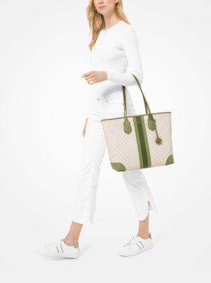 Eva Large Logo Stripe Tote Bag