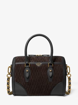Monogramme Quilted Suede and Leather Duffel Bag
