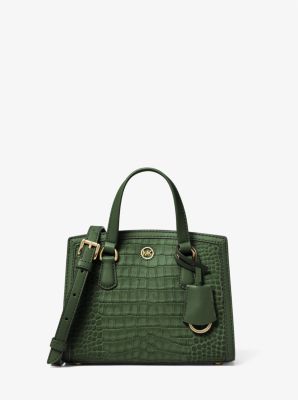Chantal Extra-Small Crocodile Embossed Leather Messenger Bag