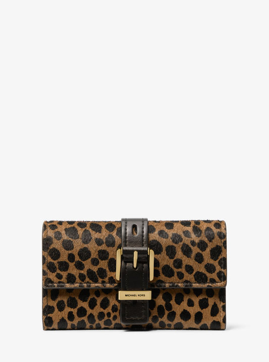 Nolita Medium Cheetah Print Calf Hair Tri-Fold Wallet