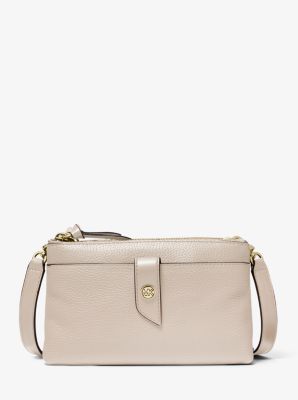 Medium Pebbled Leather Double-Zip Crossbody Bag