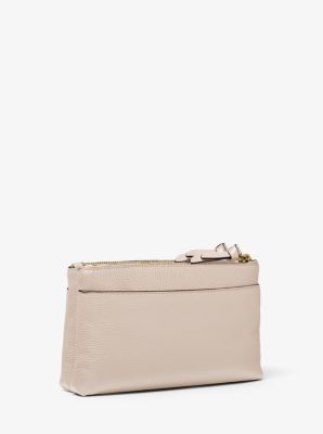 Medium Pebbled Leather Double-Zip Crossbody Bag