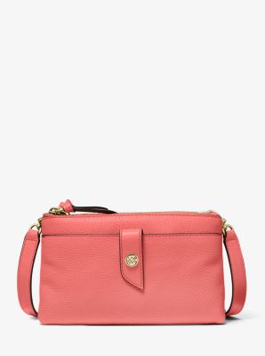 Medium Pebbled Leather Double-Zip Crossbody Bag