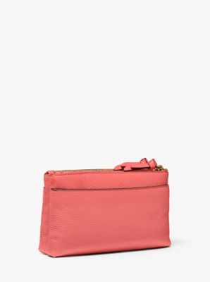 Medium Pebbled Leather Double-Zip Crossbody Bag