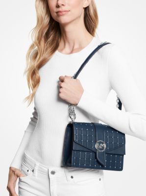 Greenwich Small Studded Quilted Faux Leather Crossbody Bag