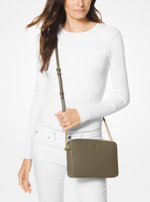 Jet Set Large Saffiano Leather Crossbody Bag