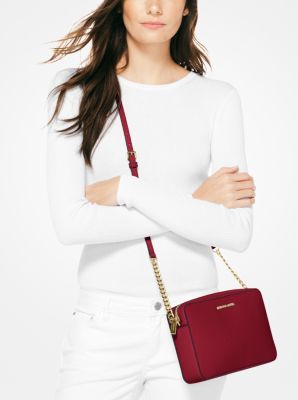 Jet Set Large Saffiano Leather Crossbody Bag