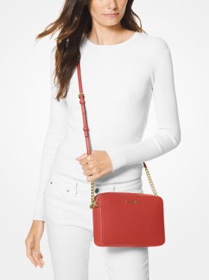 Jet Set Large Saffiano Leather Crossbody Bag