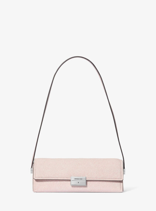 Lunar New Year Ludlow Small Denim-Printed Leather Convertible Pochette - ONE SIZE / ROSEWATER(PINK)