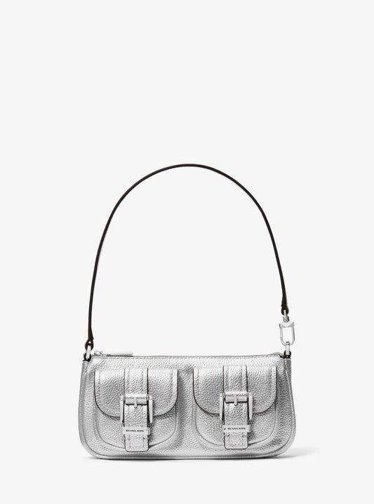 Zoe Small Metallic Leather Pochette