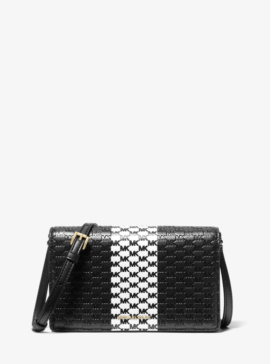 Jet Set Medium Logo Embossed Leather Crossbody Bag