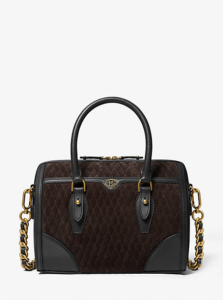 Monogramme Quilted Suede and Leather Duffel Bag