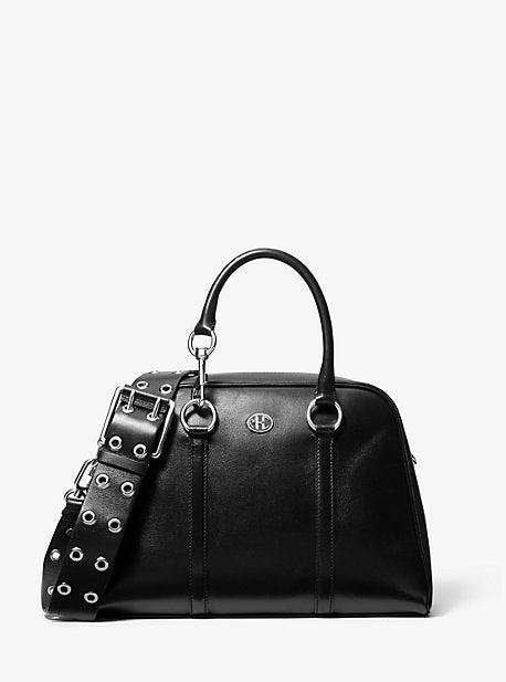 Cindi Medium Calf Leather Bowling Satchel