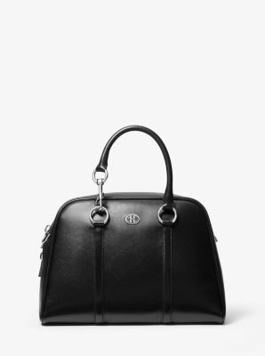 Cindi Medium Calf Leather Bowling Satchel