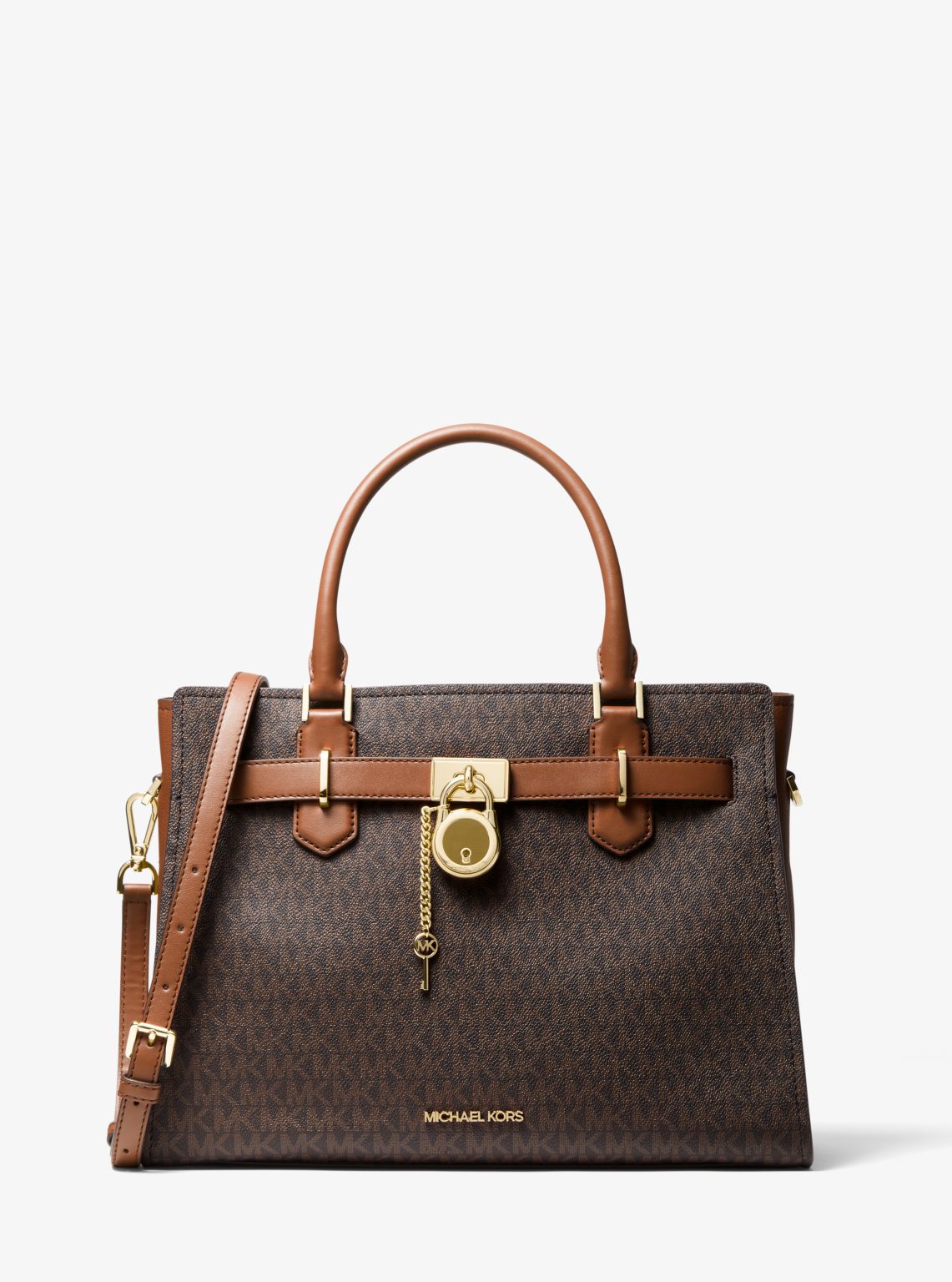 Michael Kors Nouveau Hamilton large logo satchel sale