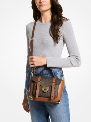 Manhattan Medium Leather and Logo Satchel