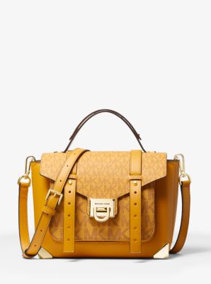 Manhattan Medium Leather and Logo Satchel