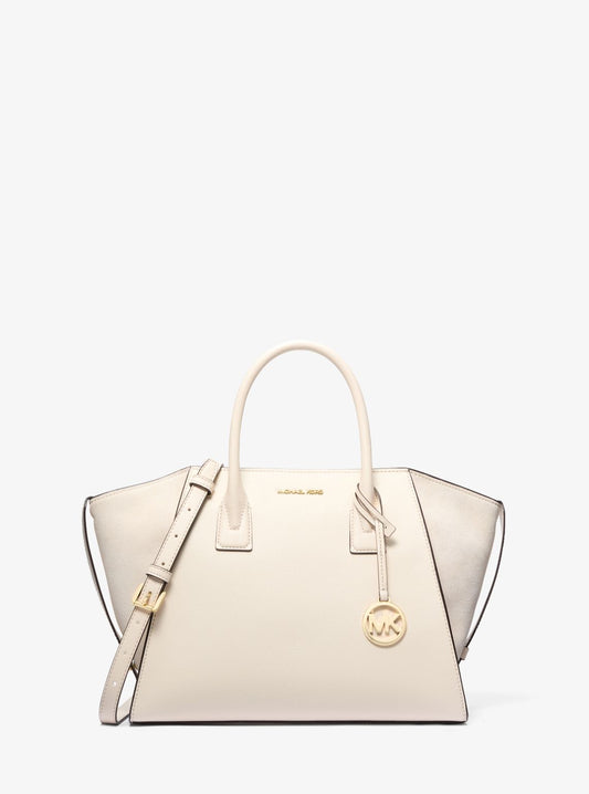 Avril Large Leather and Suede Satchel