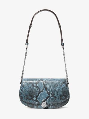 Mila Medium Snake Embossed Messenger Bag