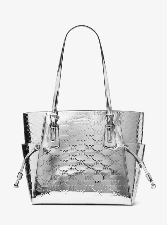 Voyager Large Patent Logo Debossed Tote Bag