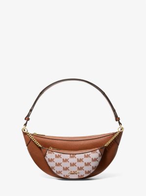 Hollis Medium 2-in-1 Pebbled Leather and Logo Jacquard Shoulder Bag