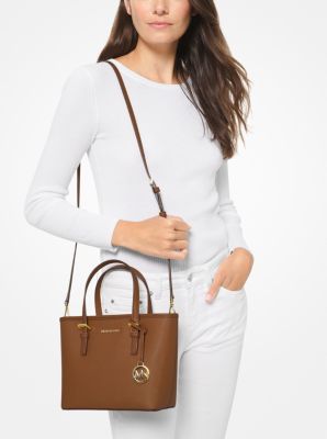 Jet Set Travel Extra-Small Saffiano Leather Top-Zip Tote Bag