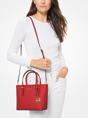 Jet Set Travel Extra-Small Saffiano Leather Top-Zip Tote Bag