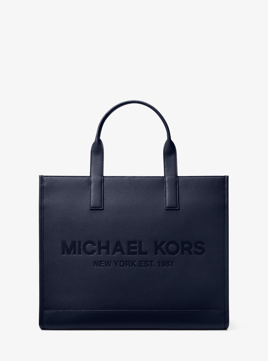 Cooper Logo Embossed Faux Pebbled Leather Tote Bag – Michael