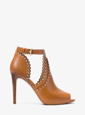 Jessie Leather Open-Toe Bootie