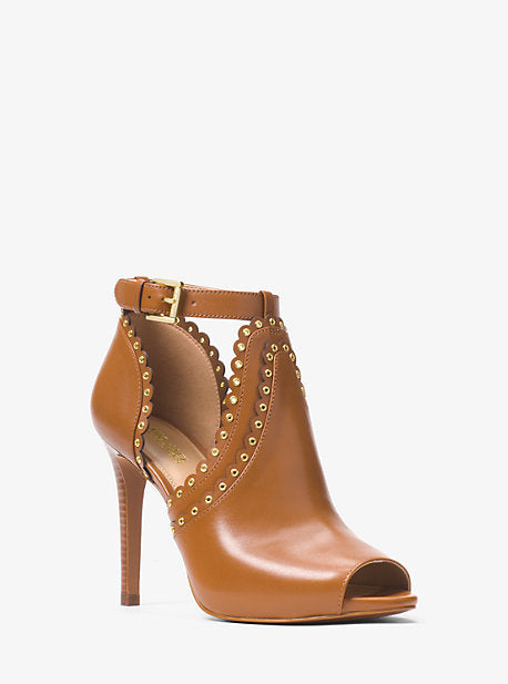 Jessie Leather Open-Toe Bootie